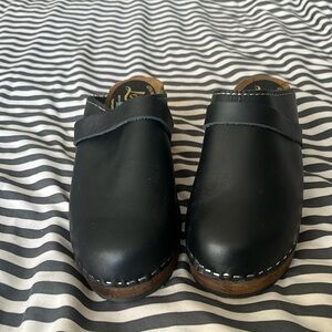 Lotta’s from Stockholm black and brown clogs. Like new!